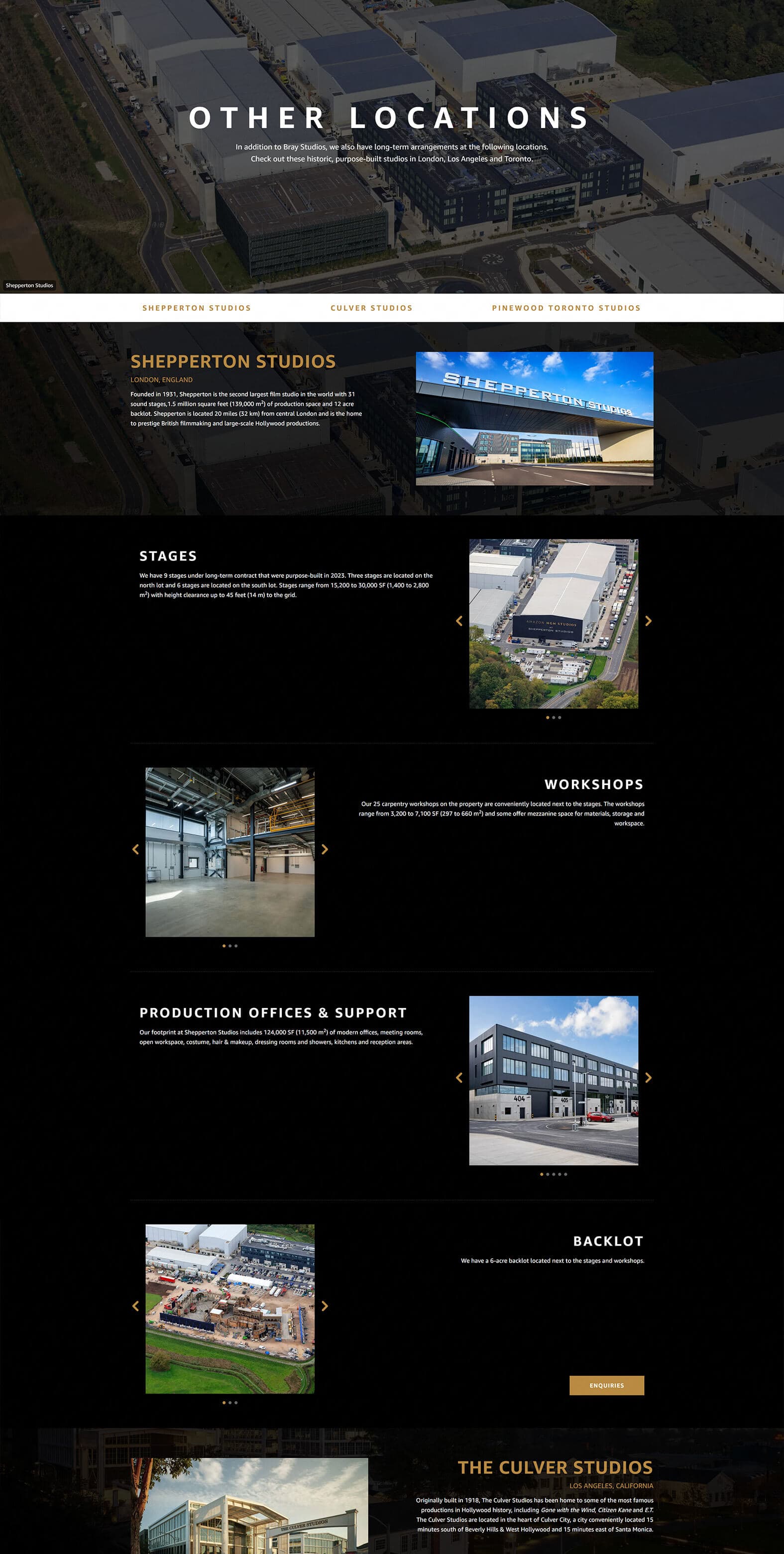 Bray Studios - Locations Page